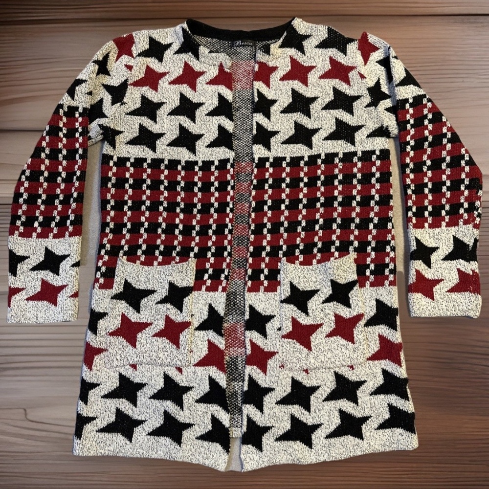 Grandpacore Quirky Cardigan Open-Front Knit Sweater Besca OS Retro Maximalist